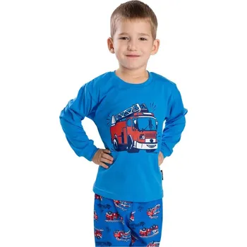 Chlapecké pyžamo Betty mode Dětské pyžamo HASIČI STŘEDNĚ MODRÁ 92