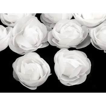 umělá květina Textilní květ růže Ø3,5 cm, malé, 1 bílá