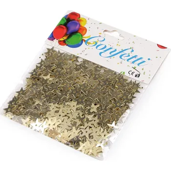 Konfety hvězdy, malé, 3 (Ø10 mm) zlatá sv.