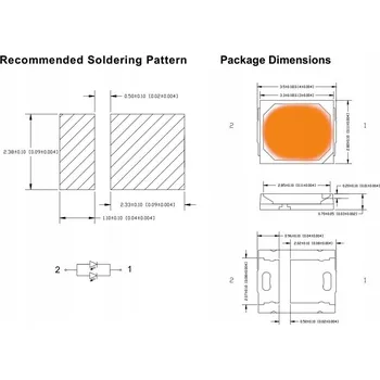 Polovodič LED dioda ART SMD-2835 oranžová / jantarová, balení 10 Ks