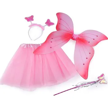 Karnevalový kostým Karnevalový kostým - motýlí víla, malé, 10 růžová sv.