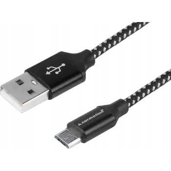 Datový kabel Kabel Carmotion USB - microUSB typ B 3 m černý