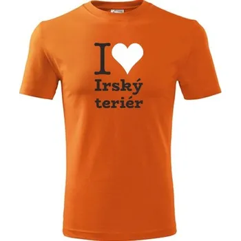 Chlapecké tričko Oranžové dětské tričko I love Irský teriér - dárek pro malého pejskaře / pejskařku - barva oranžová - velikost 12let
