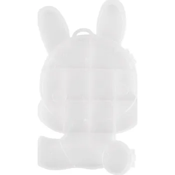 Úložný box Plastový box / zásobník 12,5x19x1,8 cm na korálky a komponenty, malé, 1 transparent