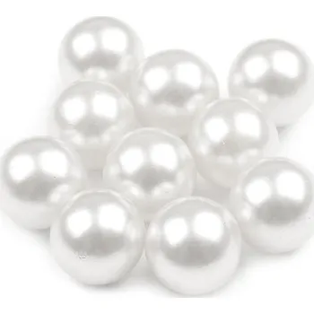 Dekorační kuličky / perly bez dírek k nalepení Ø8; 10 mm, malé, 7 (Ø10 mm) bílá