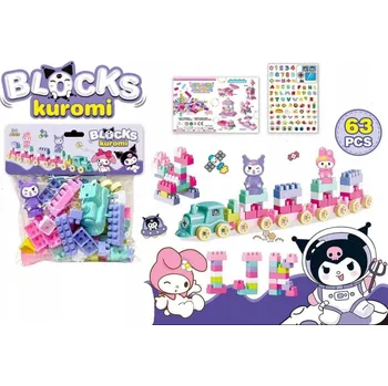 ostatní stavebnice STAVEBNICE PRO DĚTI 63 DÍLKŮ - SADA S LOKOMOTIVOU