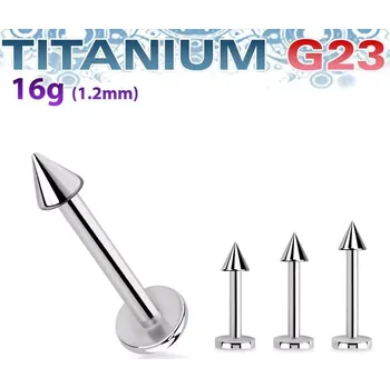 Piercing Labretka z titanu - ocelová ULCN25 (Labret s hrotem – titanový šperk do ucha a rtu ULCN25)