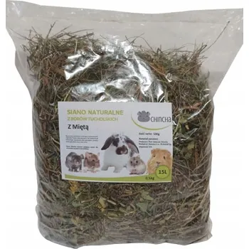 Krmivo pro hlodavce Mátové seno zelené voňavé s přídavkem máty pro králíky a hlodavce 500g