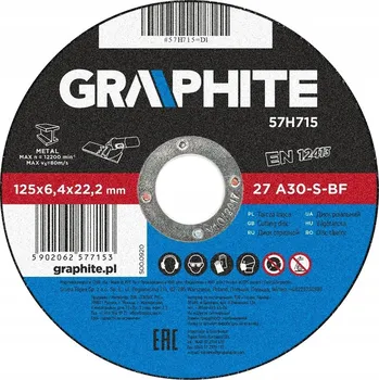 Brusný kotouč Brusný kotouč na kov 125x22.2mm GRAPHITE 57h715