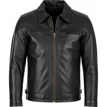 Pánská Kožená Bunda Jasper Short Emere Brixton Černá Velikost: XL