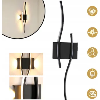 Nástěnné svítidlo ČERNÉ LINEÁRNÍ LED SVÍTIDLO NA ZEĎ 3000K MODERNÍ DO OBÝVACÍHO POKOJE 2250LM