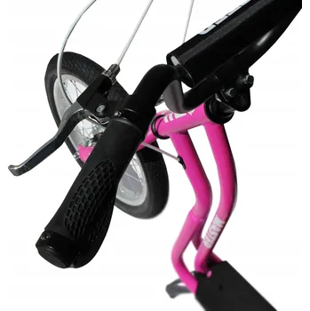 Koloběžka TERÉNNÍ MĚSTSKÁ KOLOBĚŽKA S NAFUKOVACÍMI KOLY 16 A 12 PALCŮ, RŮŽOVÁ