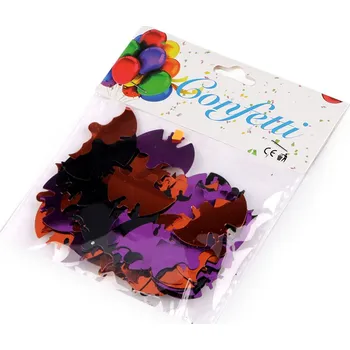 Konfety Halloween - pavouk, netopýr, dýně, pavučina, malé, 4 mix netopýr