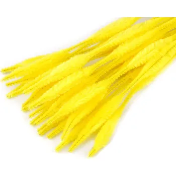 Hobby drát Chlupaté drátky na tvoření Ø5-10 mm délka 30 cm, malé, 5 žlutá