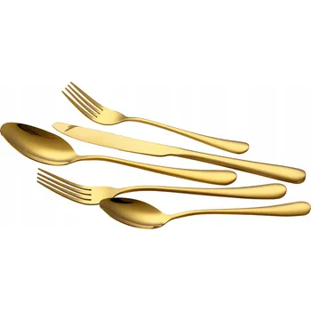 Příbor Sada Zlatých Příborů 100 ks Z Nerezové Oceli Odolné proti Korozi a Rzi