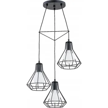 Loftové závěsné svítidlo KORD 3x E27 výška 90cm | černé