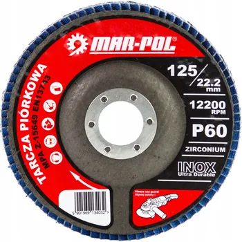 Brusný kotouč BRUSNÝ KOTOUČ LAMELOVÝ KOTOUČ S VĚJÍŘOVITÝM USPOŘÁDÁNÍM LAMEL INOX 125MM P60 x10