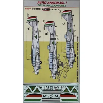 Plastikový model KORA Models 1/72 Decals Avro Anson Mk.I Royal Iraqi AF