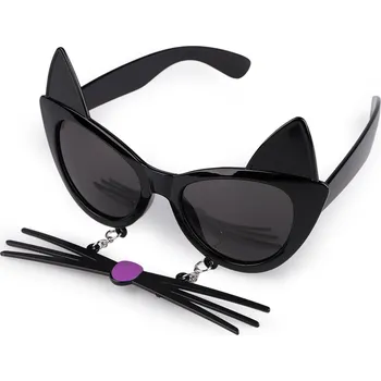 Karnevalový doplněk Párty / karnevalové brýle kočka s čumákem - dětské, malé, 2 černá