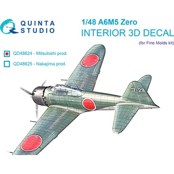 Plastikový model Quinta studio 1/48 A6M5 Zero, Mitsubishi Prod 3D&col.Int.(FINEM)