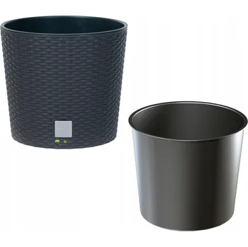 Květináč Plast Květináč černý, Botle 20 cm x 20 x 19 cm