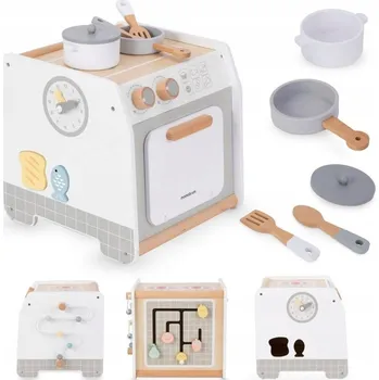 Dřevěná hračka Dřevěná vzdělávací kostka - kuchyňka s příslušenstvím