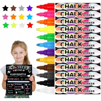 12 KUSŮ KŘÍDOVÝCH FIXY FIXY NA TABULE, ZRCADLA, FLUORESCENČNÍ FIXY