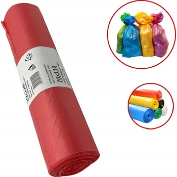 Pytle na odpadky HD Pytle na odpad 120L 70x110 ČERVENÉ 50 Ks PRO LÉKAŘSKÝ A CHEMICKÝ ODPAD