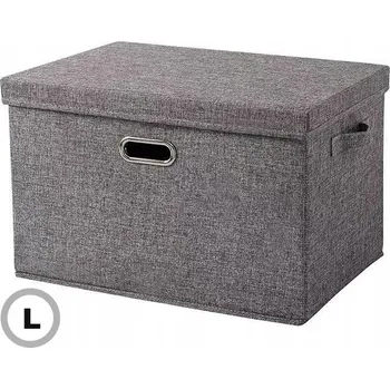 Úložný box Krabička, organizér na povlečení, oblečení, vyztužená, s víkem, nádoba 39 L