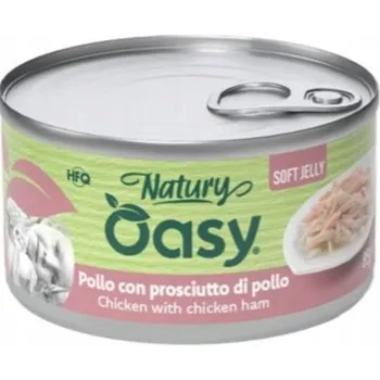Krmivo pro kočku Oasy Natury Soft Jelly Kuřecí s Šunkou Pro Kočky Konzerva 85g