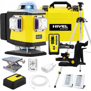 Měřící laser NIVEL SYSTEM CL5B MODRÝ KŘÍŽOVÝ LASER 30m BT 4x360° SENZOR + STATIV