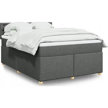 Postel Čalouněná dvoulůžková postel VidaXL 140x190 cm, odstíny šedé