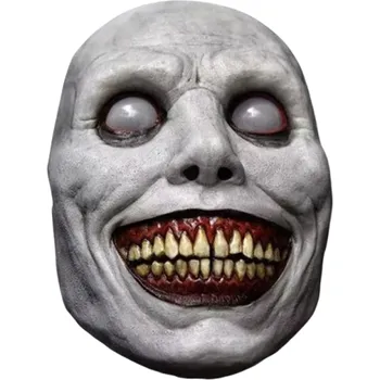 Karnevalová maska Halloweenská maska démon hororová obličejová maska s úsměvem Strašidelná zlá cosplay rekvizita na maškarní karneval a párty doplněk bílá