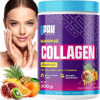 Kloubní výživa 6Pak Nutrition Marine Collagen Complex s příchutí tropického ovoce, 300 g