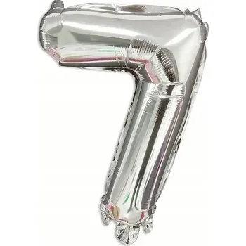 Balónek Fóliový balónek ČÍSLICE 7 Narozeninová oslava stříbrný 40 cm