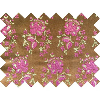 HEDVA ČESKÝ BROKÁT Vzorek brokátu Ondrin KVĚT POMNĚNKY hnědá | 36