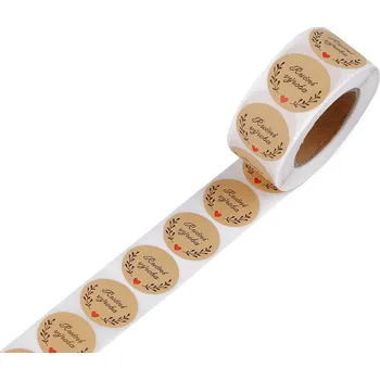 samolepka Papírové samolepky Ruční výroba Ø25 mm, malé, 1 ruční výroba hnědá přírodní