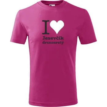 Chlapecké tričko Purpurové dětské tričko I love Jezevčík drsnosrstý - dárek pro malého pejskaře / pejskařku - barva purpurová - velikost 6let