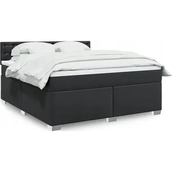 Postel Čalouněná dvoulůžková postel VidaXL 180x200 cm, černá