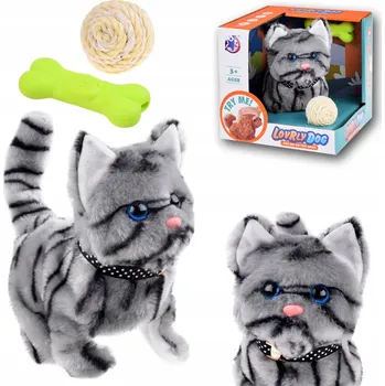 plyšák INTERAKTIVNÍ KOČKA PLYŠOVÁ HRAČKA CHODÍ, MŇOUKÁ - IDEÁLNÍ DÁREK PRO DĚTI