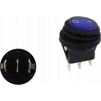 vypínač Kolébkový spínač Round ON-OFF 3PIN Modrý