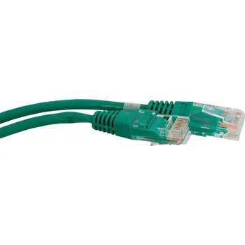Síťový kabel KABEL LAN RJ45 ZELENÝ CU ETHERNET CAT.5E UTP 1,5m MĚDĚNÝ