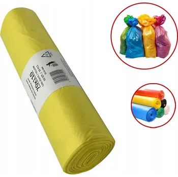 Pytle na odpadky ŽLUTÉ pytle na odpad HD 120 l 70x110 50 Ks NA PLAST – pytle na tříděný odpad