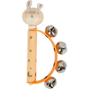 Hudební nástroj pro děti Small Foot Pastelová tamburina 1 ks oranžová