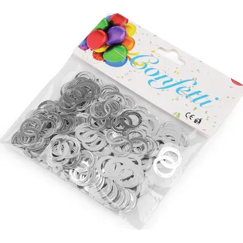 Konfeta Konfety prstýnky - na párty, svatbu, oslavu, malé, 2 stříbrná