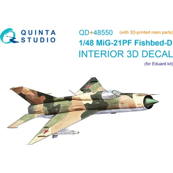 Plastikový model Quinta studio 1/48 MiG-21PF 3D-Print&col.Interior (EDU)