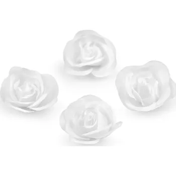 umělá květina Textilní květ růže Ø3 cm, malé, 1 bílá