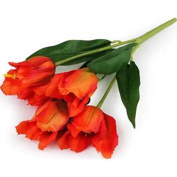 umělá květina Umělá kytice tulipán, malé, 3 červená šarlatová