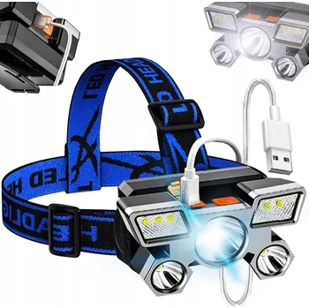 ČELOVKA 9 LED NABÍJECÍ VÝKONNÁ ČELOVÁ SVÍTILNA