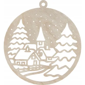 Vánoční dekorace DŘEVĚNÁ VÁNOČNÍ KOULE NA VÁNOČNÍ STROMEK DOMEČEK NA STROMEČEK VÁNOČNÍ OZDOBY